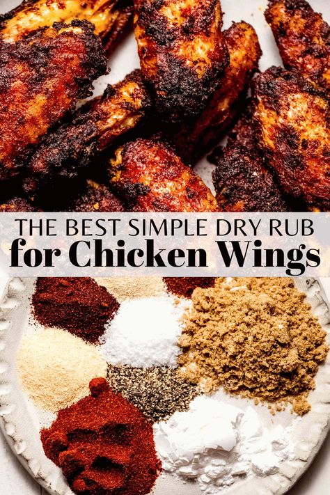 Best Seasoning For Chicken Wings, Spicy Wings Air Fryer, Wing Spice Rub, Bbq Dry Rub Chicken Wings, Crispy Spicy Chicken Wings, Chicken Wing Rub Dry Grill, Easy Dry Rub Chicken Wings, Asian Dry Rub For Chicken, Dry Chicken Wings