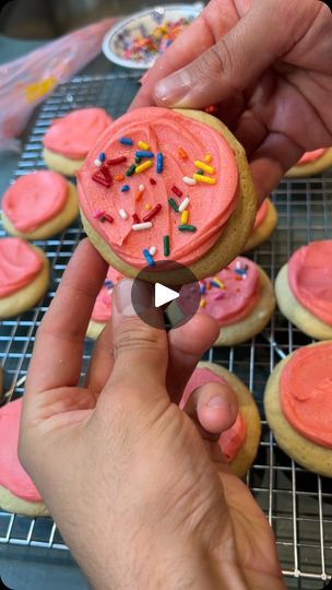 241K views · 21K reactions | Never been a big fan of these store-bought sugar cookies…it’s time to start making them from home. They will totally rock your world and you’ll never go back to the store version. 

Pro-Tip: A dash of almond extract in the cookie dough takes these to the next level! 

#baking #bakingvideo #bakingfromscratch #bakingrecipes #bakingrecipe #bakingtips #recipe #recipes #recipevideo #recipevideos #easyrecipe #lofthouse #cooking #cookingvideo #cookingathome #cookingvideos #cookingtips #dessert #cookies #cookiedecorating #cookierecipe #sugarcookies #sugarcookieart #dessertideas #dessertgram #dessertrecipe #bakinghacks #bakingaddiction #bakingcooking | Matthew Merril | mmerril · Original audio Sugar Cookie Buttercream Frosting, Lofthouse Cookies, Dessert Cookies, Homemade Sugar Cookies, Sugar Cookie Icing, Baking Videos, Pink Food Coloring, Big Cookie, Almond Extract