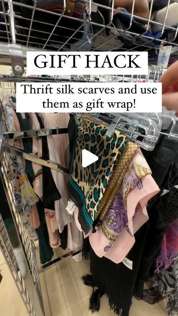 Cherise on Instagram: "A sustainable way to gift! 🎁   Using silk scarves as gift wrap is an awesome way to decorate your gift and provide a thoughtful fashion accessory for your loved one.   Thanks for sharing this video @ranch.and.relaxation! We love it!   ✨ FOLLOW FOR MORE TIPS AND HACKS ✨  #sustainability #thrifting #goodwillhunting #thrift #giftgiving #secondhand" Wrap Alternatives, Gift Hacks, Reusable Gift Wrap, Good Will Hunting, Reusable Gift Bags, Diy Gift Wrapping, Thanks For Sharing, Scarf Gift, Silk Scarves