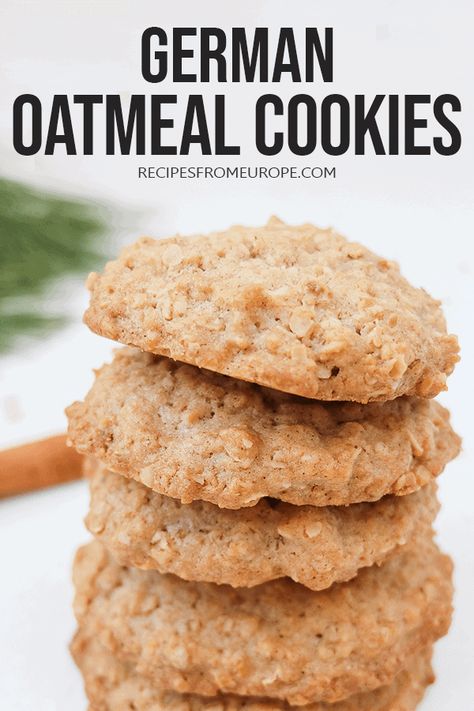 German Oatmeal Cookies (Haferplätzchen) Very Easy Cookie Recipe, German Food Authentic, German Christmas Cookies, Easy Cookie Recipe, Quick Cookies Recipes, Quick Cookies, German Cookies, German Foods, German Desserts