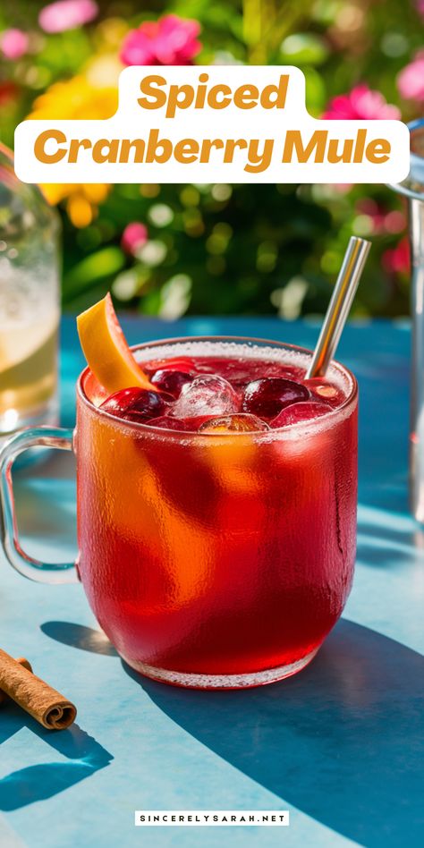 🍂 The Spiced Cranberry Mule is your go-to cocktail for fall and winter celebrations! With its mix of tart cranberries, spicy ginger beer, and a hint of warmth from seasonal spices, this drink is both refreshing and comforting. Serve up the Spiced Cranberry Mule at your next gathering and let its festive flavors bring joy to your holiday season. It’s the perfect way to toast to good times! 🍻🎄 Thanksgiving Mule Cocktail, Refreshing Fall Cocktails, Cranberry Fall Cocktails, Fall Mule Cocktail, Cranberry Mules Cocktail Recipes, Fall Cranberry Cocktail, Holiday Mule Cocktail, Thanksgiving Mixed Drinks, Cranberry Ginger Ale Cocktail