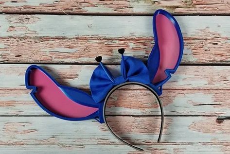 Channel Your Inner Experiment 626 With Stitch Minnie Ears Mouse Ears Diy, Stitch Experiment 626, Lilo And Stitch Experiments, Alien Ears, Stitch Headband, Stitch Costume, Stitch Ears, Diy Disney Ears, Disney Ears Headband