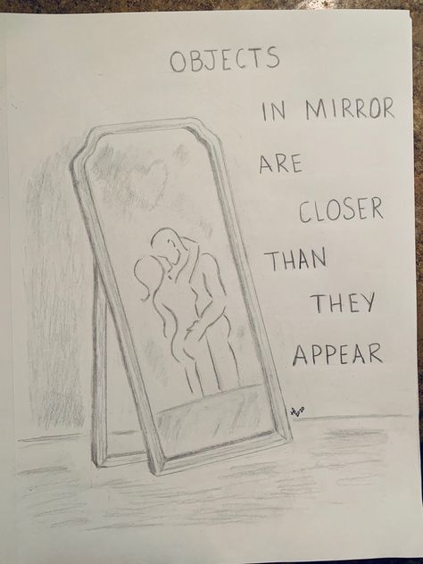 Deep Sketch Ideas Easy, Mirror Sketch Pencil Drawings, Person In Mirror Drawing, Mirror Doodles Ideas, Mirror Drawing Easy, How To Draw A Mirror, Drawing Of Mirror, Mirror Art Drawing, Mirror Drawing Sketches