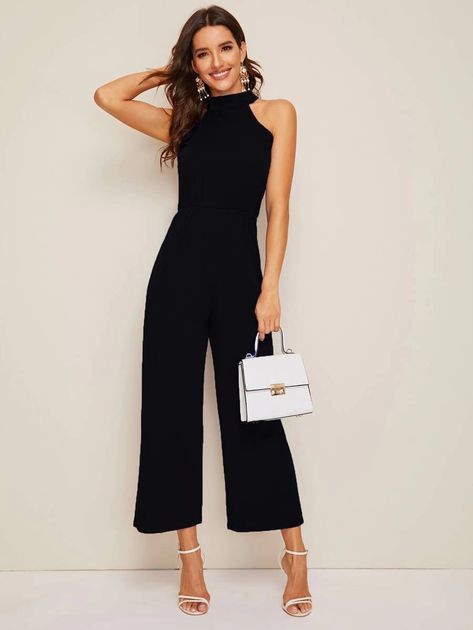 Women Jumpsuit Outfits, Summer Jumpsuit Casual, Jumpsuit Outfits, Women Tie, Halter Jumpsuit, Jumpsuit Outfit, Elegant Color, Event Outfit, Jumpsuit Fashion