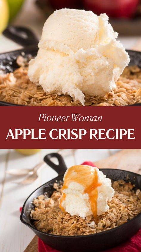 Pioneer Woman Apple Crisp Recipe Pioneer Woman Apple Cobbler, 2 Granny Smith Apple Recipes, Skillet Apple Crisp Pioneer Woman, Apple Crisp With Granny Smith Apples, Granny Smith Apple Crisp Recipe, Rustic Apple Pie Pioneer Woman, Granny Smith Apple Crumble, Apple Crisp For 2 People, Granny Smith Dessert