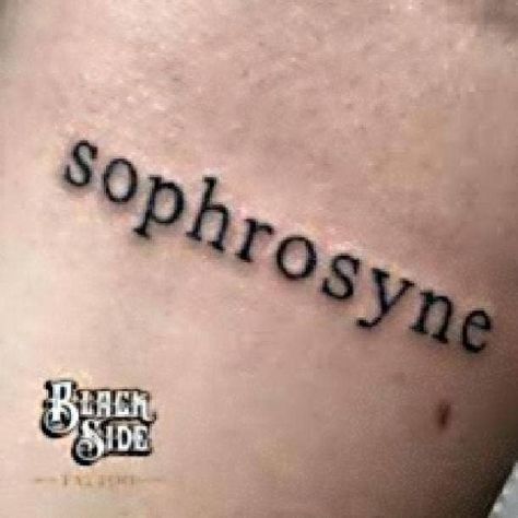 Sophrosyne tattoo Sophrosyne Tattoo, Meaningful One Word Tattoos, Meaningful One Word, Mind Over Matter Tattoo, One Word Tattoo, Learning Websites For Kids, One Word Tattoos, Minimalist Tattoo Ideas, Small Quote Tattoos