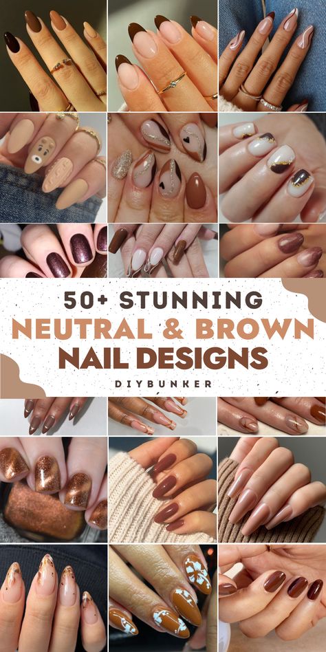 40+ Gorgeous Brown Nails You Can Rock Any Time of Year Fall Brown Tip Nails, Gel Neutral Nail Designs, Beautiful Brown Nails, Brown Dipped Nails, Brown Cute Nail Designs, Gel Nails Ideas Fall 2023, Brown Gel Nails Designs Short, Brown Dipped Nails Ideas, Nail Art On Brown Nails