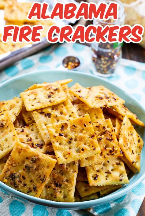 Alabama Fire Crackers Recipe, Fire Crackers Recipe, Alabama Fire Crackers, Spicy Crackers Recipe, Southern Party, Oyster Crackers Recipe, Spicy Crackers, Seasoned Crackers, Fire Crackers