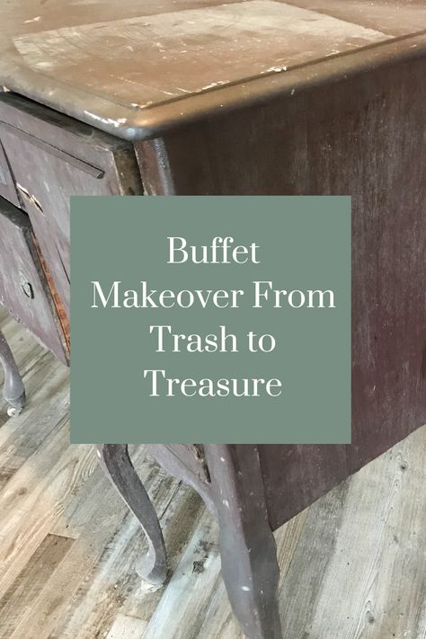 Vintage Buffet Table Makeover, Redoing A Buffet Cabinet, Sideboard Painting Ideas, Refinished Buffets And Sideboards, Refurbished Sideboard Ideas, Buffet Cabinet Paint Ideas, Painted Black Buffet, Refinishing Buffet Cabinet, Buffet Table Redo