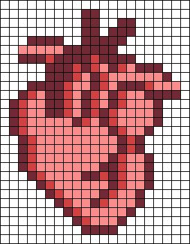 Anatomical Heart Crochet Pattern, Heart Pixel Grid, Spiderman Crochet Tapestry, Mha Alpha Pattern, Pixel Art Abstract, Alpha Patterns Heart, Spiderman Alpha Pattern, Anatomical Heart Cross Stitch, Pixel Art Heart