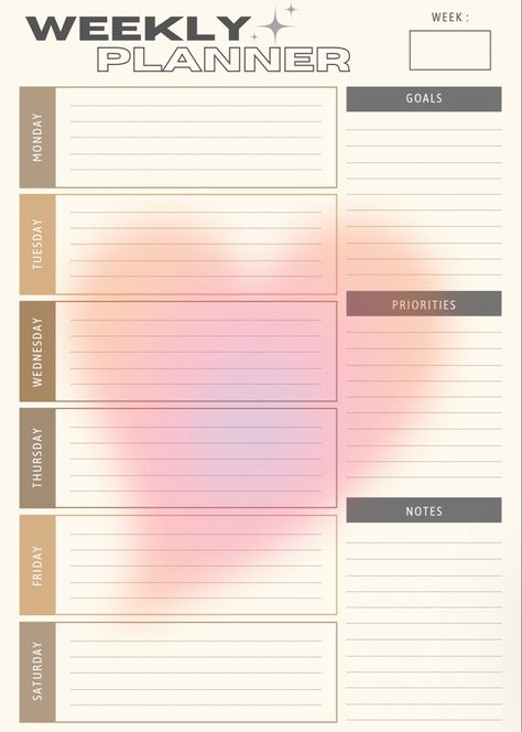 Cute Weekly Planner Template Aesthetic, Goodnotes Layout, Weekly Planner Template Goodnotes, Page Templates For Samsung Notes, Kilonotes Template, Aesthetic Weekly Planner Template, Weekly Planner Aesthetic, Goodnotes Weekly Planner, Goodnotes Planner Template