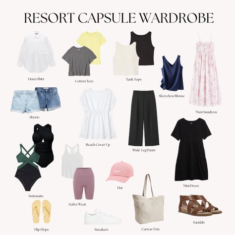 Packing For Bali, Bali Holiday Outfit Ideas, How To Pack Light For Vacation, Dominican Republic Vacation Outfits, Outfits Para Resort, All Inclusive Outfits, Mom Beach Vacation Outfits, All Inclusive Resort Outfits, All Inclusive Resort Outfit Ideas