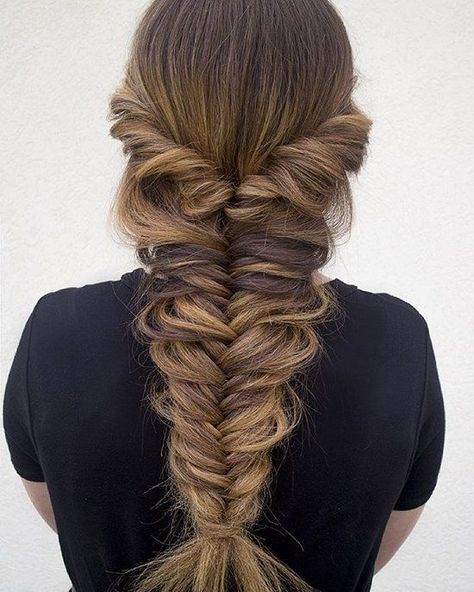 fishtail braid | Thick Messy Fishtail Braid Pictures, Photos, and Images for Facebook ... Messy Fishtail Braids, Fishtail Hairstyles, Braids Pictures, Fishtail Braid Hairstyles, Pretty Braids, Braid Hairstyle, Fishtail Braid, Cool Braids, Box Braids Hairstyles