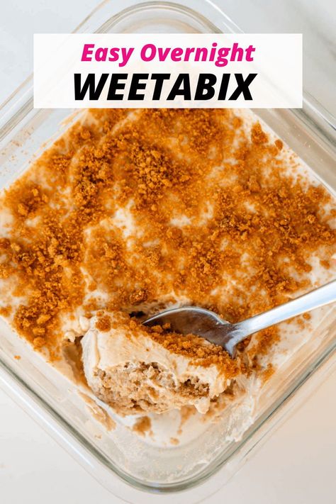 Weetbix Overnight Oats, Wheatbix Breakfast Ideas, Wheatabix Breakfast, Weetabix Breakfast Ideas, Healthy Overnight Weetabix Recipes, Healthy Weetbix Recipes, Overnight Protein Weetabix Recipes, Weetabix Recipes Healthy, Wheatbix Recipes