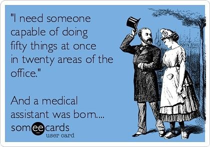 A casual day in the life of a medical assistant🙃 . . . . www.wsijobs.com #maappreciationpost #multitasking101 #dayinthelife #healthcarejobs #medicalassistant #medicalfield #phlebotomy #therapy #nursing #advancedpractice #dental #radiology #colorado #coloradosprings #denver #staffing Medical Assistant Scrubs, Medical Assistant School, Medical Assistant Quotes, Medical Assistant Humor, Medical School Interview, Medical Assistant Student, Medical Memes, Certified Medical Assistant, Medical Quotes