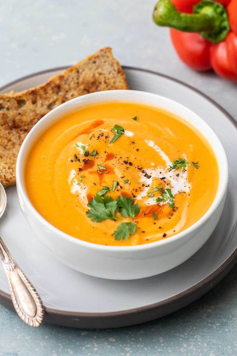 Sweet Potato And Capsicum Soup, Purée Soups, Instant Pot Butternut Squash Soup, Carrot And Parsnip Soup, Instant Pot Butternut Squash, Soup And Salad Combo, Bell Pepper Soup, Carrot And Lentil Soup, Gourmet Soup