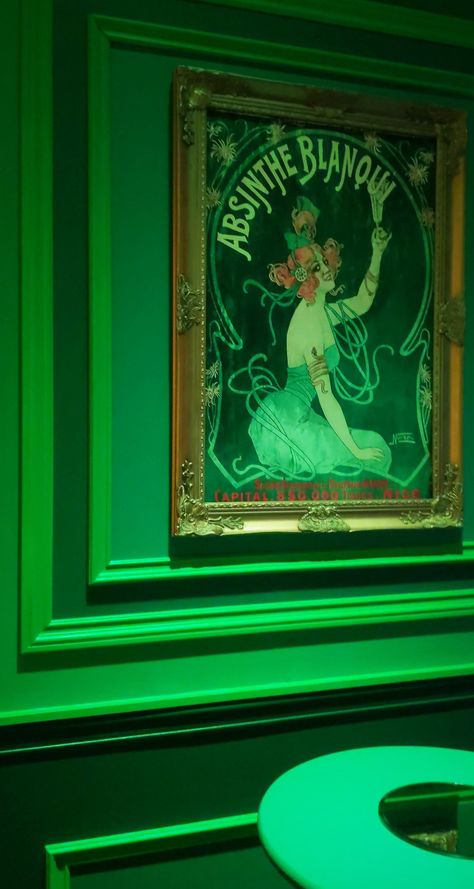 green / room inspo / decoration insp / home decorations / room decorations / art / vintage / 1890 / 1880 / 1900 / van gogh experience / absinthe / green aesthetic / art deco / art nouveau / 1920s aesthetic Green Antique Aesthetic, 1920s Green Aesthetic, Green Glamour Aesthetic, Radium Aesthetic, 1930s Aesthetic Art Deco, Art Nouveau Cafe, Green Speakeasy, 1920s Room Aesthetic, 1920s Art Deco Aesthetic