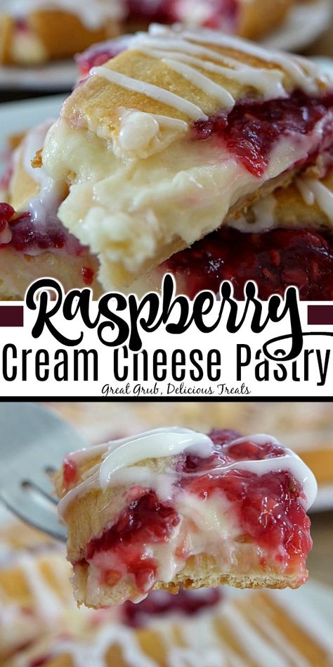 Raspberry Pastry Recipes, Raspberry Pastry, Raspberry Cream Cheese, Pastries Recipes Dessert, Cream Cheese Pastry, Raspberry Desserts, Cream Cheese Danish, Cheese Pastry, Raspberry Cream