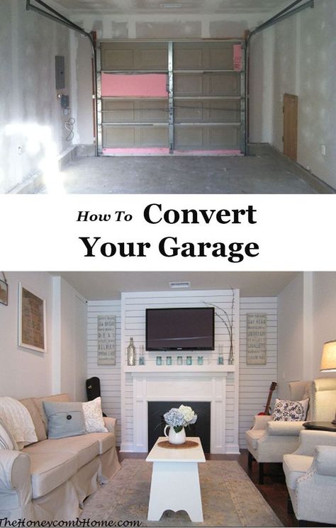 How to convert your garage into usable living space! Garage Into A Bedroom, Convert Garage To Room, Convert Garage To Bedroom, Garage Transformation, Garage To Living Space, Garage Floor Paint, Finished Garage, Converted Garage, Garage Room