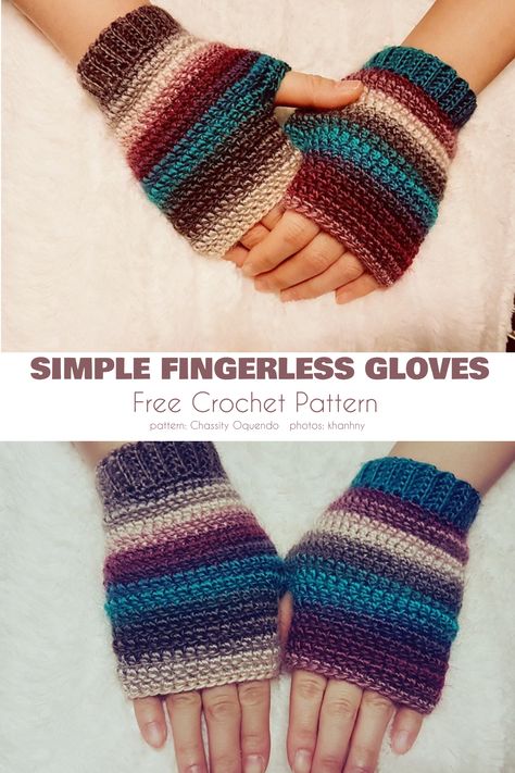 Crocheted Fingerless Gloves Free Pattern Easy, Chunky Crochet Gloves Pattern Free, Crochet Mitten Gloves, Fingerless Crochet Mittens, Crochet Mitts Fingerless, Quick Crochet Fingerless Gloves, Free Gloves Crochet Pattern, Crochet Open Finger Gloves, Fingerless Granny Square Gloves