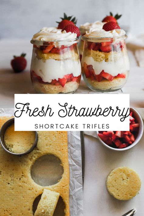 Fluffy Lemon Cake, Mason Jar Desserts Recipes, Shortcake Trifle, Valentines Desserts, Strawberry Shortcake Trifle, Easy Strawberry Shortcake, Mason Jar Desserts, Recipe Strawberry, Strawberry Dessert Recipes