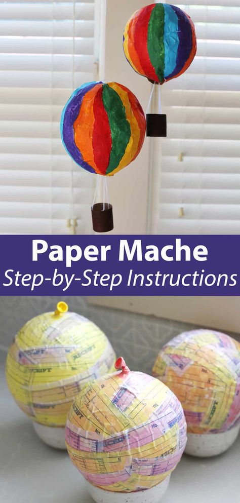 How to Paper Mache - Childhood Magic How To Paper Mache, Easy Paper Plate Crafts, Paper Mache Balloon, Paper Mache Art Projects, Paper Mache Crafts For Kids, Plate Crafts For Kids, Craft For All Ages, Paper Mache Paste, Paper Mache Projects