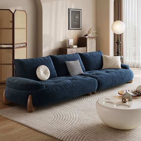 Navy Blue Couches, Modern Recliner Sofa, Friends Experience, Blue Sofas Living Room, Blue Couch Living Room, Blue Couch, Cushion Couch, Modern Recliner, Comfortable Couch