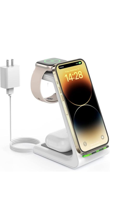 Multi Charger Station, 3 In 1 Charging Station Apple, Phone Apple Watch And Airpod Charger, 3 In 1 Wireless Charger Station, 3 In One Charger, Apple Watch Charger Stand, Phone And Watch Charging Station, Apple Charger Station, Samsung Airpods