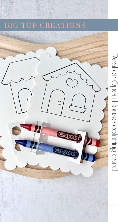 Kids House Coloring Card Realtor Open House Kids Activity - Etsy Realtor Marketing Gifts, Realtor Open House, Real Estate Marketing Plan, Real Estate Marketing Strategy, Mortgage Marketing, Open House Real Estate, Luxury Real Estate Agent, Marketing Real Estate, Graphic Design Marketing