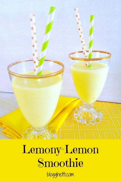 This lemon smoothie is filled with health benefits.  The anti-inflammatory properties in ginger and turmeric can help with pain in the joints or sore muscles.  Delicious and healthy to drink anytime of the day. #lemon #smoothie #healthy #drink Lemon Lime Smoothie, Creative Smoothies, Smoothie Inspiration, Lemon Smoothie Recipes, Dinner Smoothies, Lemon Smoothie, Tea Sandwich, Hockey Bedroom, Banana Apple Smoothie