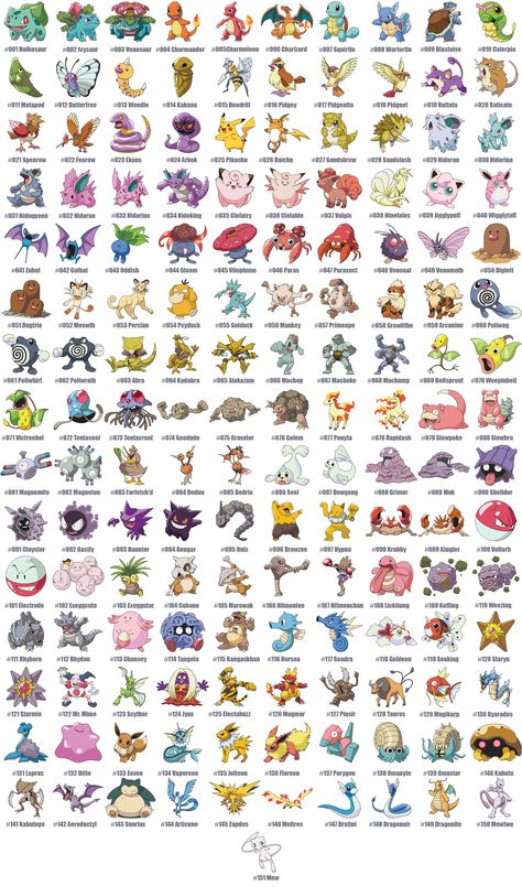 Pokemon Pikachu Evolution, All 151 Pokemon, Pokemon Chart, Pokemon Dex, Evolution Pokemon, Pokemon Ash And Misty, Pokemon Names, 150 Pokemon, Pikachu Drawing