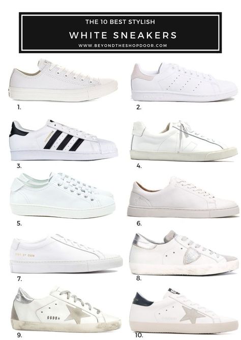 The 10 Best Stylish White Sneakers for Women in 2019 White Sneakers Women Outfit, White Tennis Shoes Outfit, White Shoes Outfit, Casual White Sneakers, Best White Sneakers, Veja Esplar, White Sneakers Outfit, All White Sneakers, White Casual Sneakers