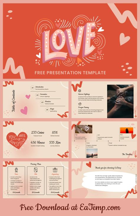 Love PowerPoint Template - Free PowerPoint Templates, Google Slides, Figma Deck And Resume Dating Wrapped Powerpoint, Powerpoint Presentation Ideas, Output Design, Free Powerpoint Templates Download, Ppt Template Design, Business Presentation Templates, Google Slides Theme, Presentation Ideas, Word Fonts