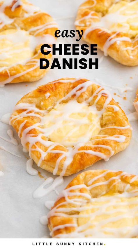 Cream Cheese Danishes Puff Pastry, Danish Using Puff Pastry, Puff Pastry Breakfast Pastries, Diy Cheese Danish, Pillsbury Danish Recipe, Homemade Pastries Easy, Homemade Breakfast Pastry, Cream Cheese Filling For Danish, Easy Cheese Danish Puff Pastries