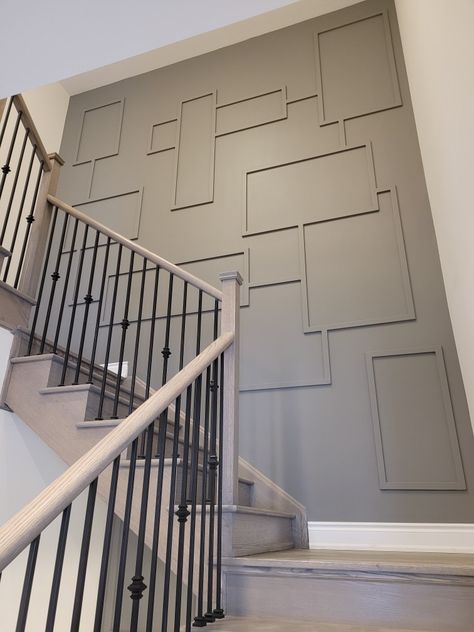 Staircase Wall Decor, Stairs Design Interior, Accent Wall Designs, Stair Wall, Staircase Wall, Stair Case, Accent Walls In Living Room, Accent Wall Bedroom, Interior Wall Design