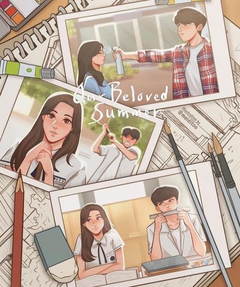 Our Beloved Summer Kdrama Our Beloved Summer Fanart, Our Beloved Summer Kdrama, Beloved Summer Kdrama, Kpop Illustration, Kdrama Fan Art Wallpaper, Our Beloved Summer, Beloved Summer, Cover Wattpad, Drawing Fanart