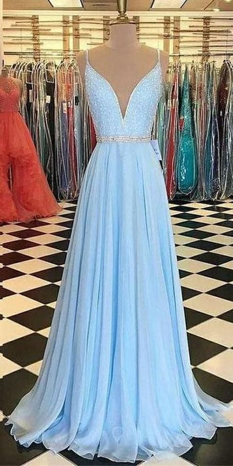 Light Blue Prom, Prom Dresses Long Blue, Light Blue Prom Dress, Trendy Prom Dresses, Graduation Party Dresses, Blue Prom Dress, Dress Graduation, Cute Prom Dresses, Party Gown