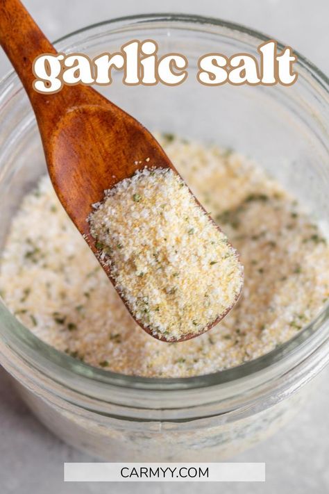 How To Make Garlic Salt At Home, Homemade Garlic Salt Recipe, How To Make Garlic Salt, Garlic Salt Recipe Diy, Flavoured Salt Recipes, Jalapeno Salt Recipes, Diy Garlic Salt, Garlic Salt Recipe, Lawrys Seasoning Salt Recipe