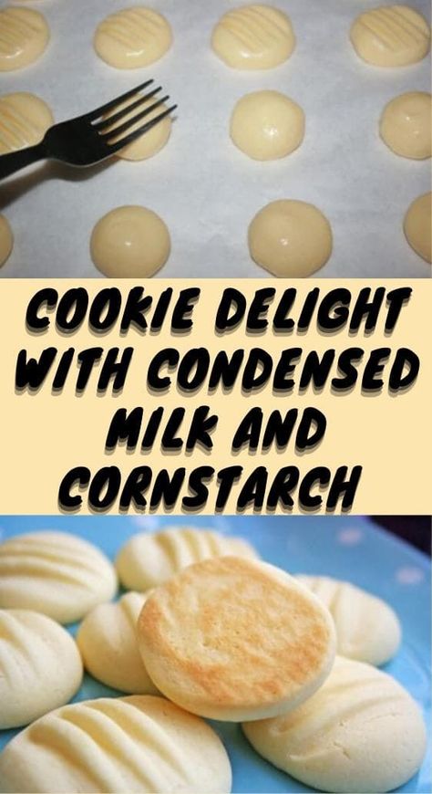 This cookie recipe doesn't require eggs or flour, and even a child can handle it. If guests are about to arrive, this recipe will be your lifesaver, as it's prepared quite quickly. The cookies turn out incredibly tender, crumbly, and most importantly, delicious. Condensed Milk Corn Starch Cookies, Simple Desserts With Sweetened Condensed Milk, Gluten Free Condensed Milk Recipes, Sweetened Condensed Milk Candy Recipes, Sweet And Condensed Milk Cookies, Cornstarch And Condensed Milk Cookies, Condensed Milk Recipes Cookies, Cheap Easy Cookies, Lemon And Condensed Milk Recipes