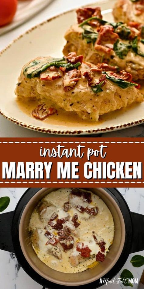 Chicken Recipe For Instant Pot, Instant Pot Chicken Sun Dried Tomatoes, Marry Me Chicken Instant Pot Recipes, Instapot Marry Me Chicken Recipes, Instapot Chicken Parmesan Recipe, Marry Me Chicken Ninja Foodi, Instant Pot Meals For One, Instant Pot Marry Me Chicken Recipes, Instapot Chicken And Spinach Recipes