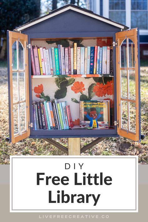 We have seen people flock to the library from all over. People stop by who are out walking their dogs, or exploring the neighborhood as a family. Learn how to build a free little library of your own with these easy step by step instructions! The DIY Little Free Library project already feels like a new way to connect to our community, and share stories with those nearby. Try this fairly simple woodworking project ideas to inspire reading and connection in your area. Book Houses Diy Libraries, Neighborhood Book Library, Community Book Boxes, Free Book Library Diy, Book Lending Library, Diy Tiny Library, Neighborhood Library Box Diy Plans, Community Library Boxes Diy, Diy Free Library