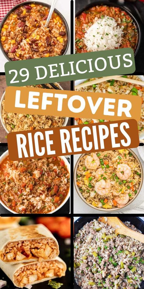 If you are looking for ways to use Leftover Homemade Rice Recipes, we have gathered over 25 recipes. These recipes are easy to make and delicious. Leftover cooked rice and be used in many different recipes. These 29 recipes will turn your leftovers into a delicious second meal. #eatingonadime #leftoverrice #easyleftoverricerecipes Fridge Recipes, Dirty Rice Recipe Easy, Sustainable Cooking, Use Leftover Rice, Cooked Rice Recipes, Spanish Rice Recipe Easy, Hearty Breakfasts, Leftover Rice Recipes, Dirty Rice Recipe