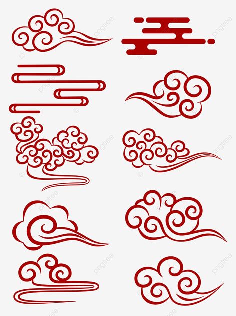 Asian Style Clouds, Chinese Style Clouds, Chinese Cloud Illustration, Chinese Style Drawing, Japanese Design Aesthetic, Modern Chinese Graphic Design, Chinese Design Pattern, Chinese Cloud Pattern, Asian Design Pattern