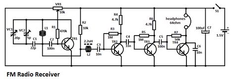 FM Radio Receiver Circuit Function Generator, Audiophile Headphones, Fm Radio Receiver, Radio Design, Electronic Projects, Led Projects, Electronic Schematics, Electronic Circuit Projects, Electronics Projects Diy