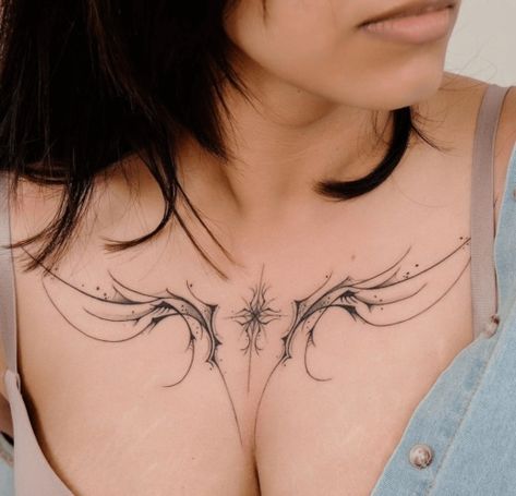 Discover 70+ Collarbone Tattoos for Your Inspiration in 2024 — InkMatch Chest Necklace Tattoo, Tiny Cross Tattoo, Collar Tattoo, Collarbone Tattoos, Tattoos On Side Ribs, Collarbone Tattoo, Necklace Tattoo, Bone Tattoos, Tattoo Prices