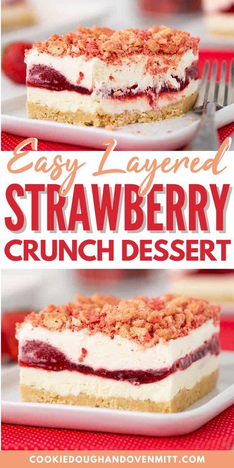 Strawberry Shortcake Oreo Trifle, Desserts Using Golden Oreos, Strawberry Shortcake Lasagna, Strawberry Wafer Dessert, Triple Delight Dessert, Strawberry Crunch Trifle, Strawberry Vanilla Oreo Dessert, Strawberry Dessert With Graham Cracker Crust, Strawberry Vanilla Pudding Dessert