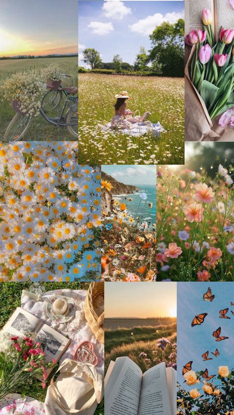 Cute Wallpapers Spring Aesthetic, Anneliese Core, Maggiecore Aesthetic, Natural Life Aesthetic, April Aesthetic Collage, Aprilcore Aesthetic, Cottagecore Images, Wallpaper Backgrounds Spring, Printemps Aesthetic