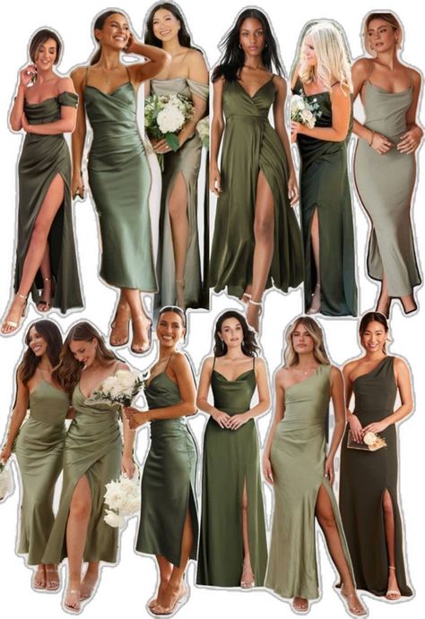 Green Bridesmaid, Green Wedding, Bridesmaids Dresses, Wedding Plans, Wedding Things, Dress Styles, Wedding Board, Wedding Theme, Wedding Colors