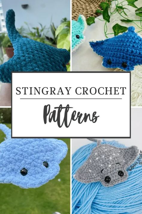 No Sew Stingray Crochet, Crochet Sting Ray Pattern Free, Sea Creature Crochet Pattern, Amigurumi Stingray Free Pattern, Stingray Free Crochet Pattern, Mantaray Crochet, Crochet Mini Stingray Free Pattern, Free Crochet Stingray Pattern, Crochet Manta Ray Pattern Free