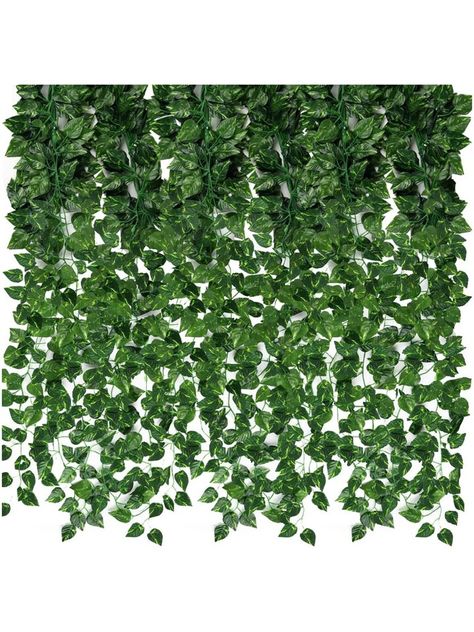 12 Packs 86ft Artificial Ivy Greenery Garland, Fake Vines Hanging Plants Backdrop For Room Bedroom Wall Decor, Green Leaves For Jungle Theme Party Wedding Decoration | SHEIN USA Vines Hanging, Fake Vines, Fake Ivy, Fake Hanging Plants, Jungle Thema, Diy Frühling, Jungle Theme Parties, Artificial Plants Outdoor, Hanging Vines